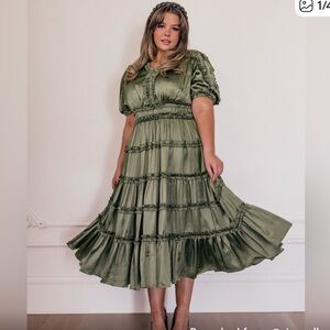 JessaKae Olive Green Midi Dress